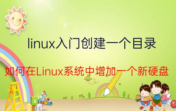 linux入门创建一个目录 如何在Linux系统中增加一个新硬盘？